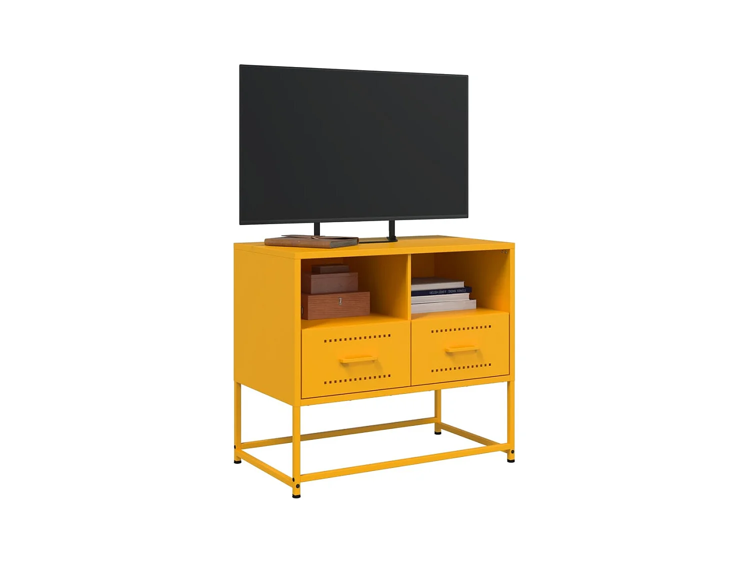 Meuble TV jaune moutarde 68x39x60,5 cm acier