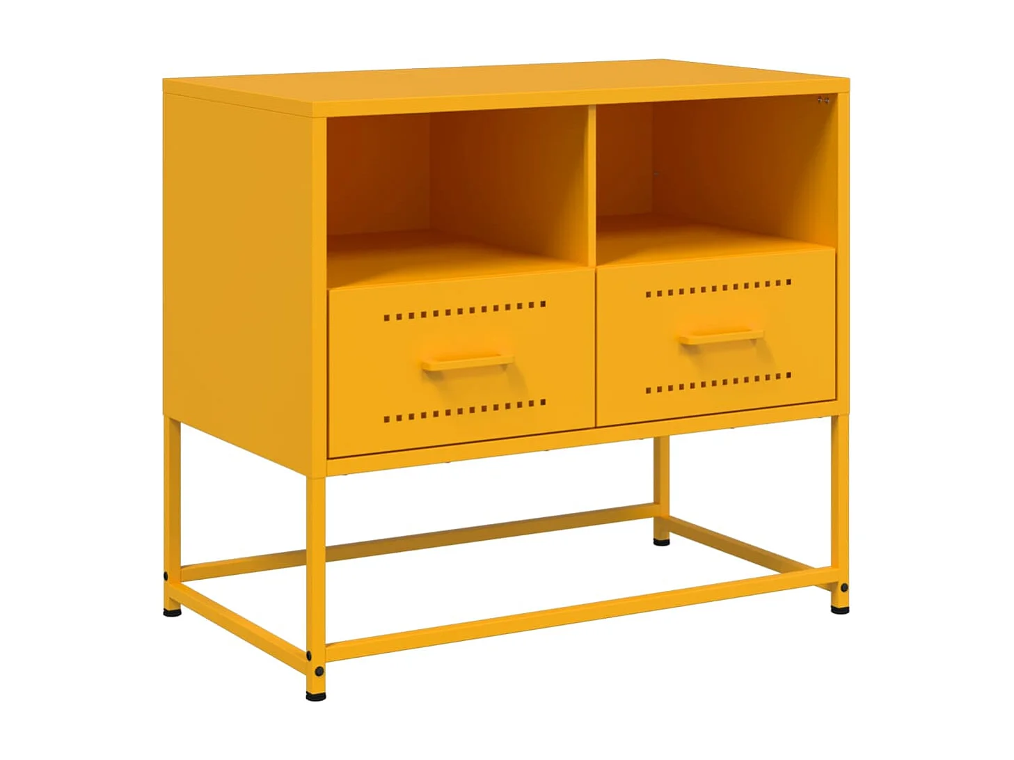 Mueble de TV amarillo mostaza 68x39x60,5 cm acero
