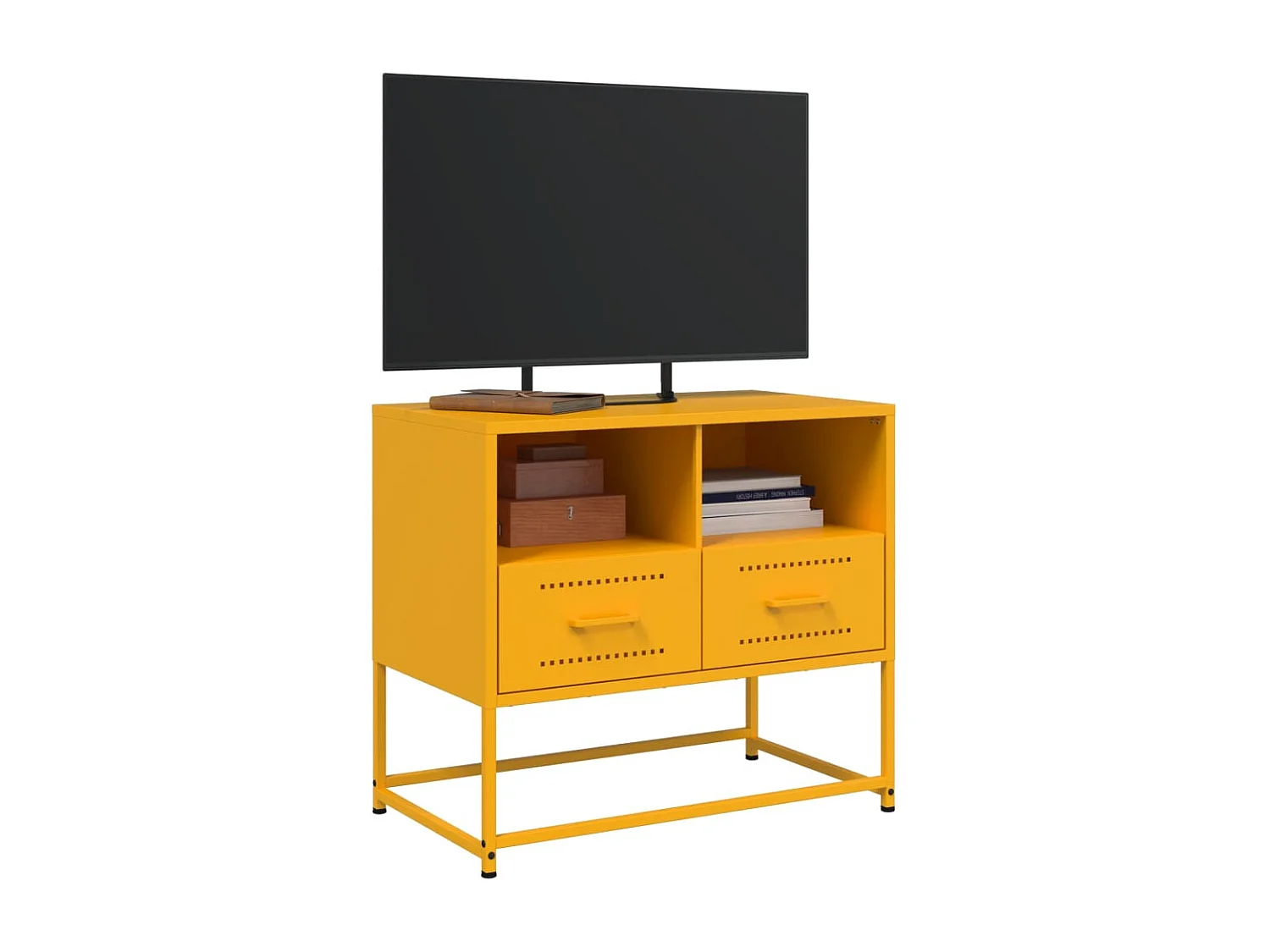 Mueble de TV amarillo mostaza 68x39x60,5 cm acero