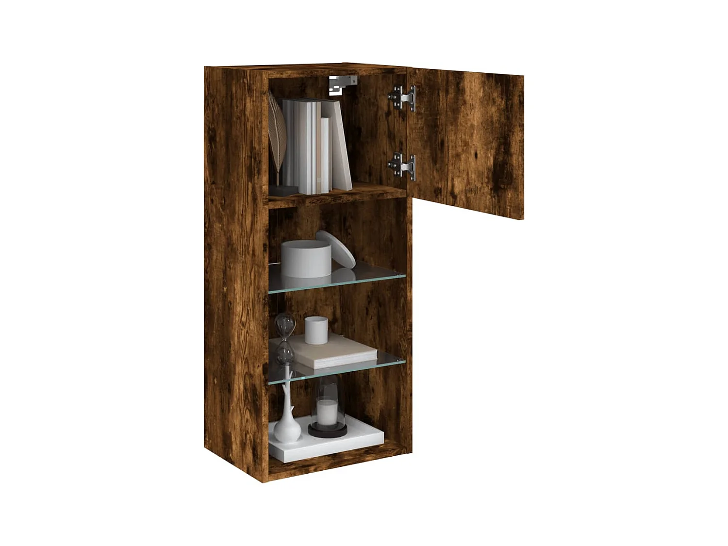 Muebles de TV con luces LED 2 piezas roble ahumado 40,5x30x90 cm