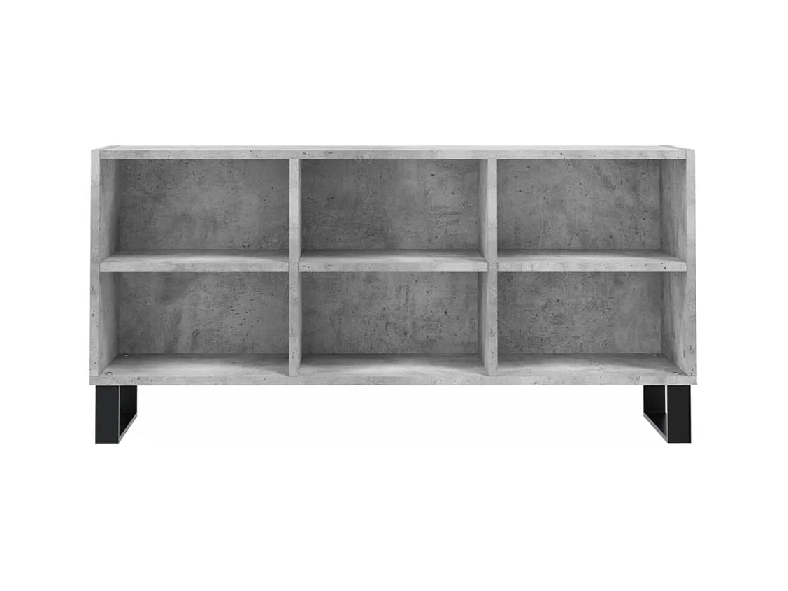 Meuble TV gris béton 103,5x30x50 cm bois d'ingénierie