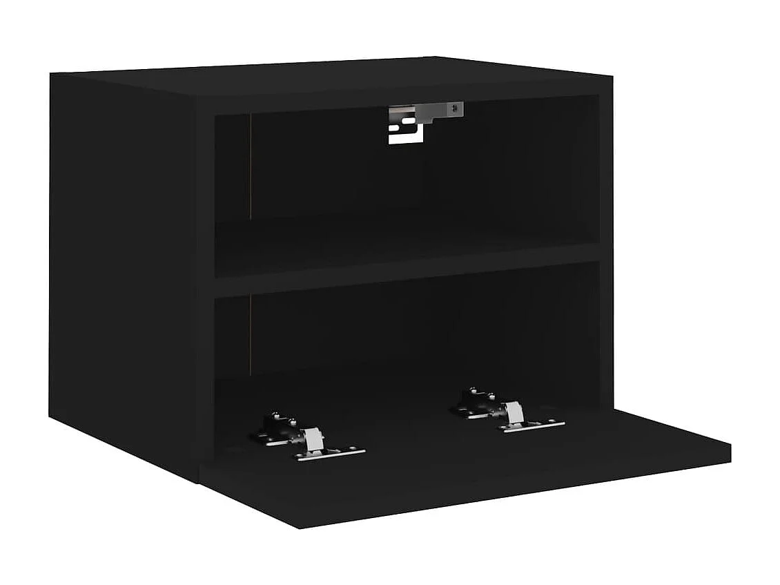 muebles de TV de pared negros de 40 x 30 x 30 cm de madera de ingeniería