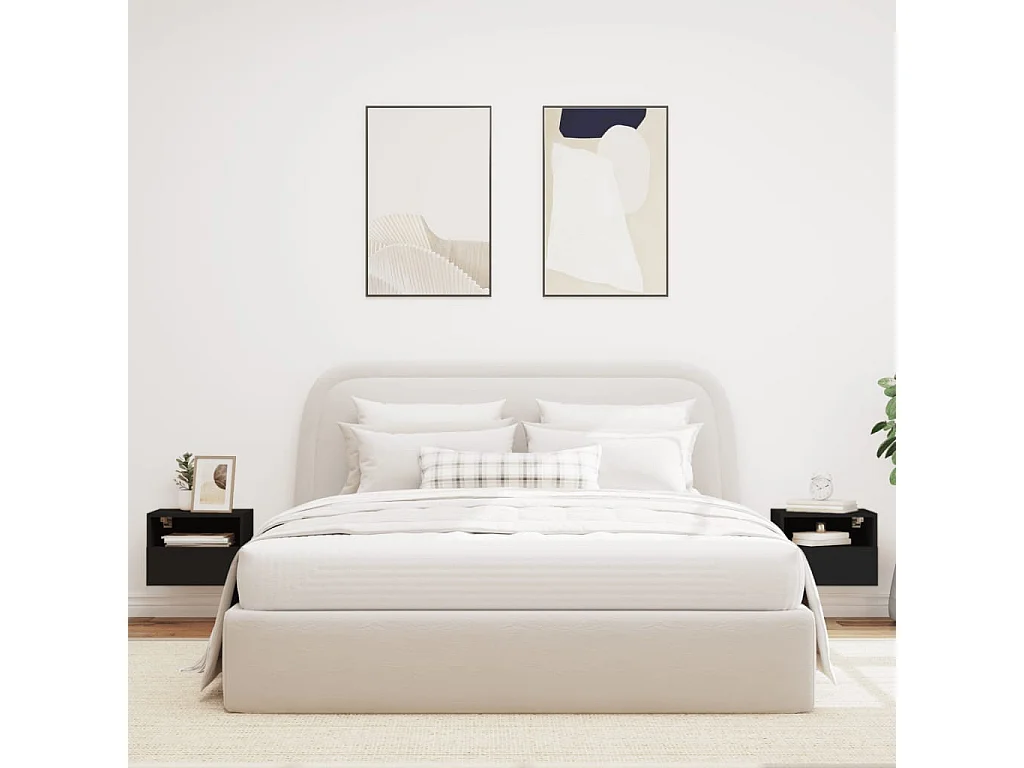 muebles de TV de pared negros de 40 x 30 x 30 cm de madera de ingeniería