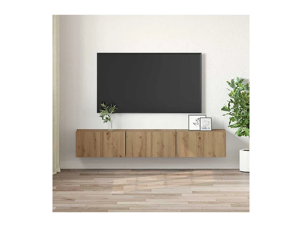 Mobile TV 3 pezzi Marrone 60 x 30 x 30 cm Legno ingegnerizzato