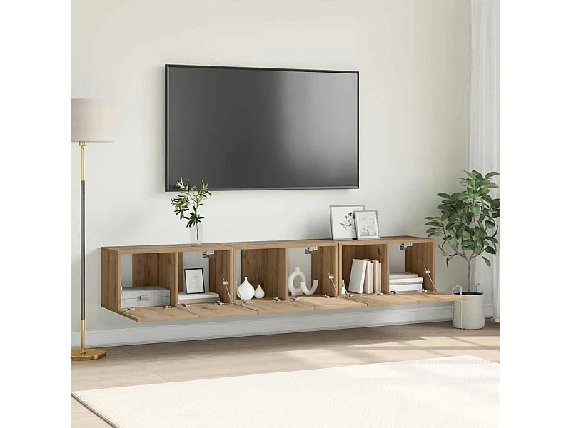 Mobile TV 3 pezzi Marrone 60 x 30 x 30 cm Legno ingegnerizzato