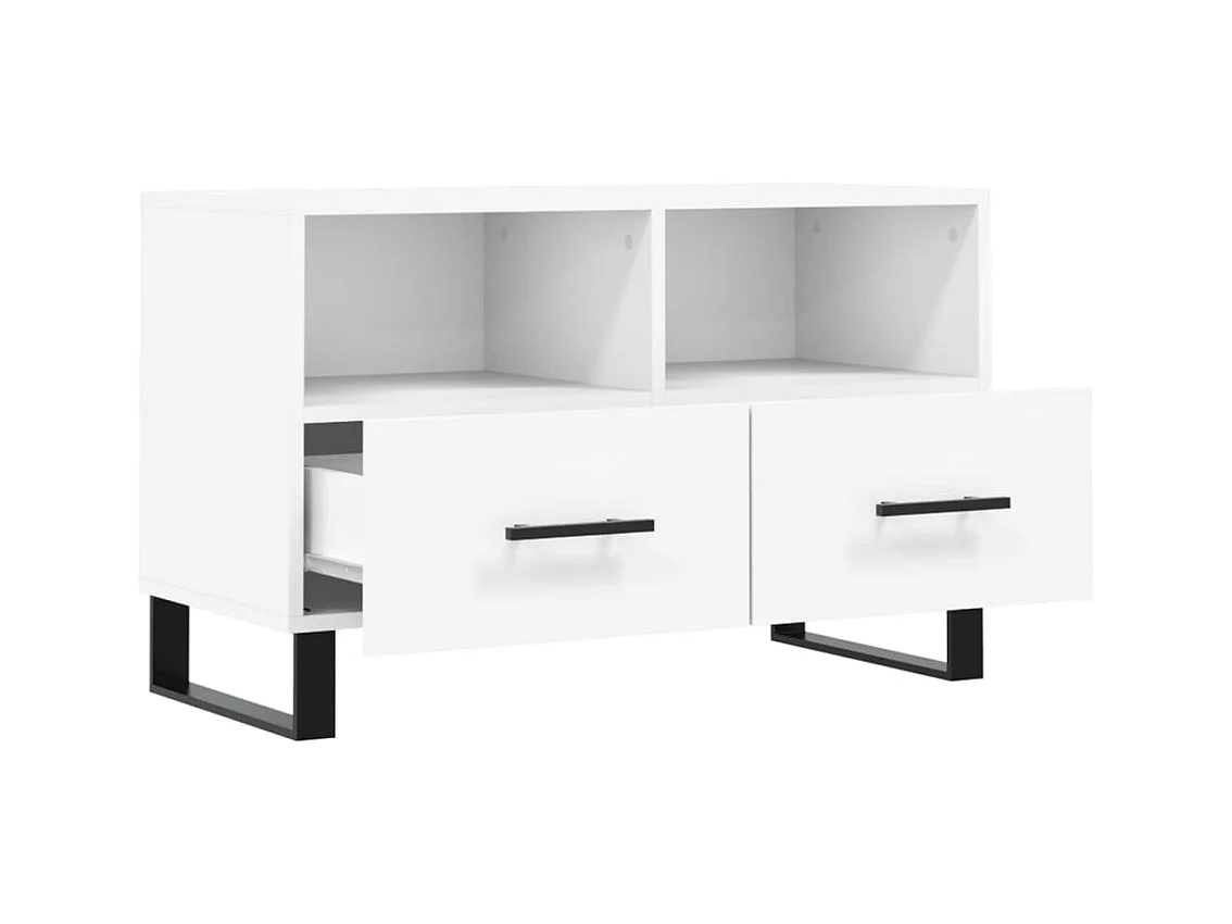 Meuble TV Blanc 80x36x50 cm Bois d'ingénierie