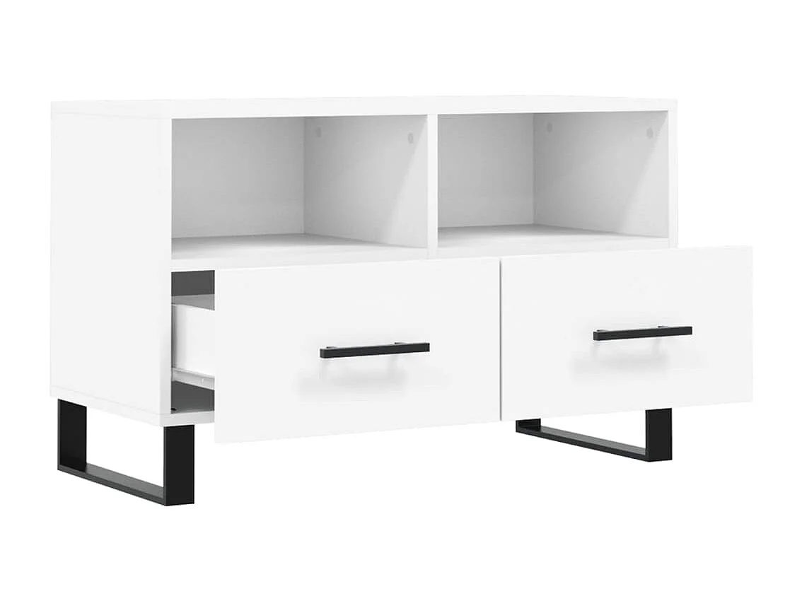 Meuble TV Blanc 80x36x50 cm Bois d'ingénierie