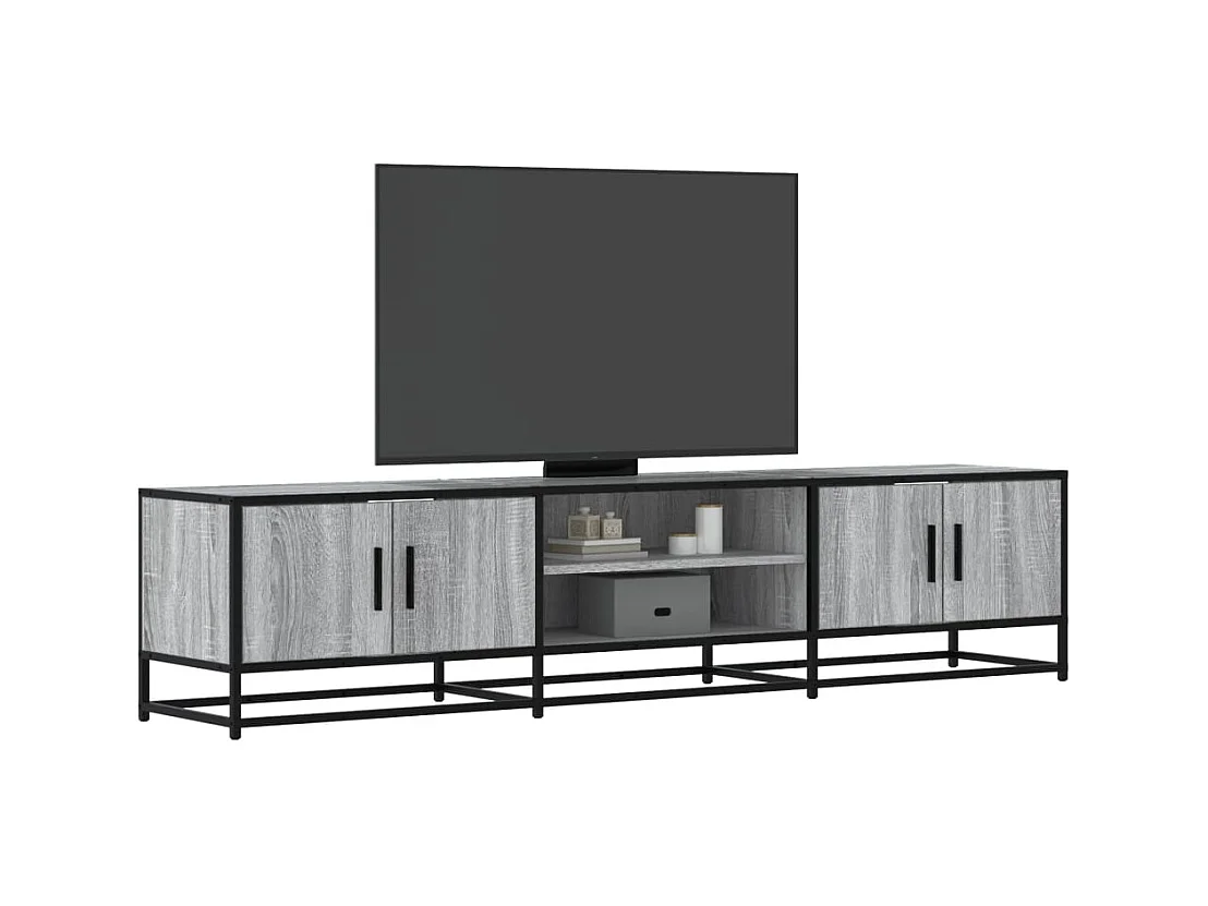 Meuble TV sonoma gris 180x35x41 cm bois d'ingénierie