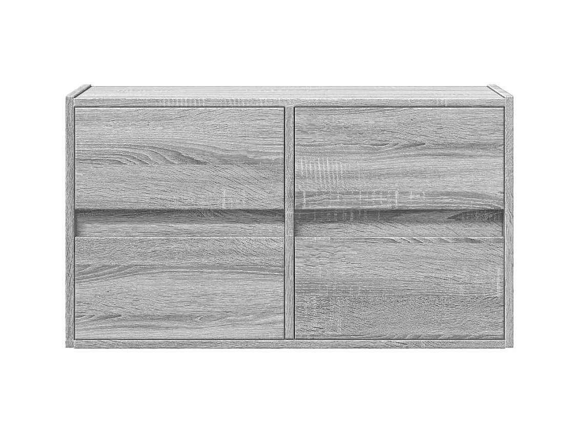 Mueble de TV de pared con luces LED Sonoma gris 80x31x45 cm