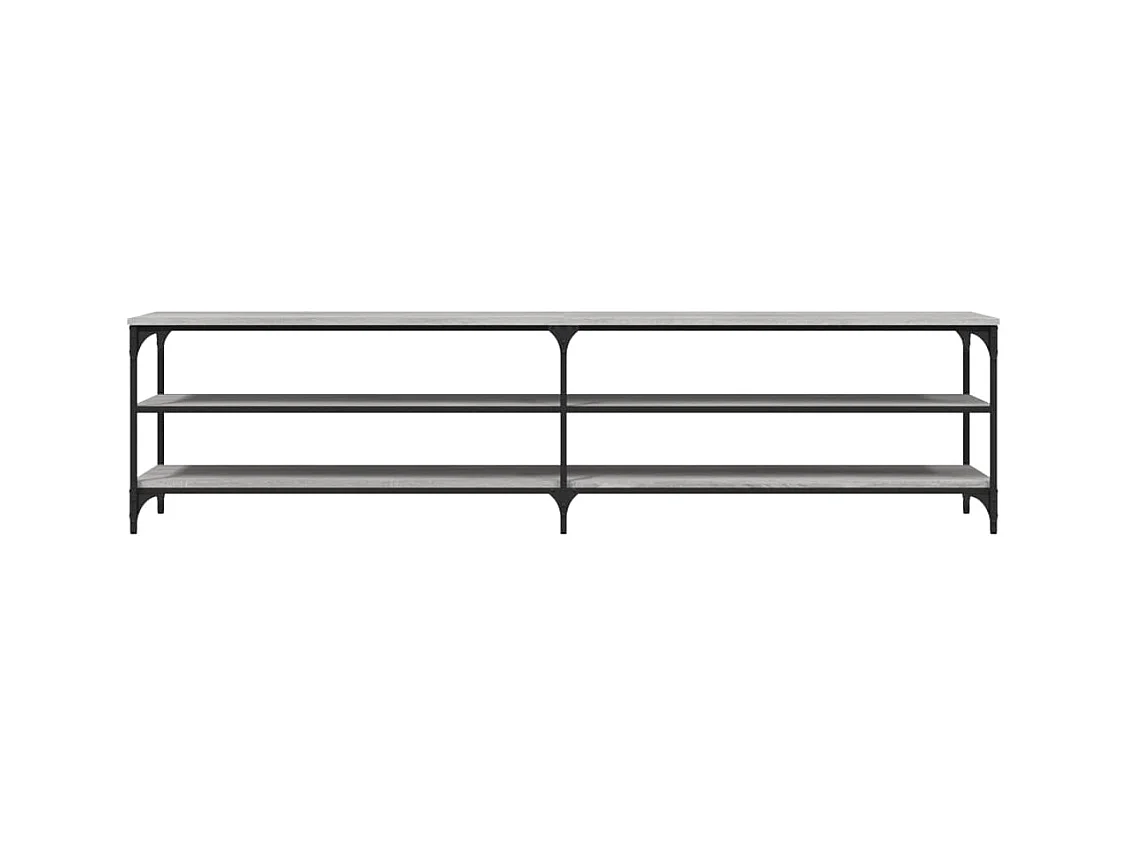 Mueble de TV Sonoma gris 200x30x50 cm de madera contrachapada y metal