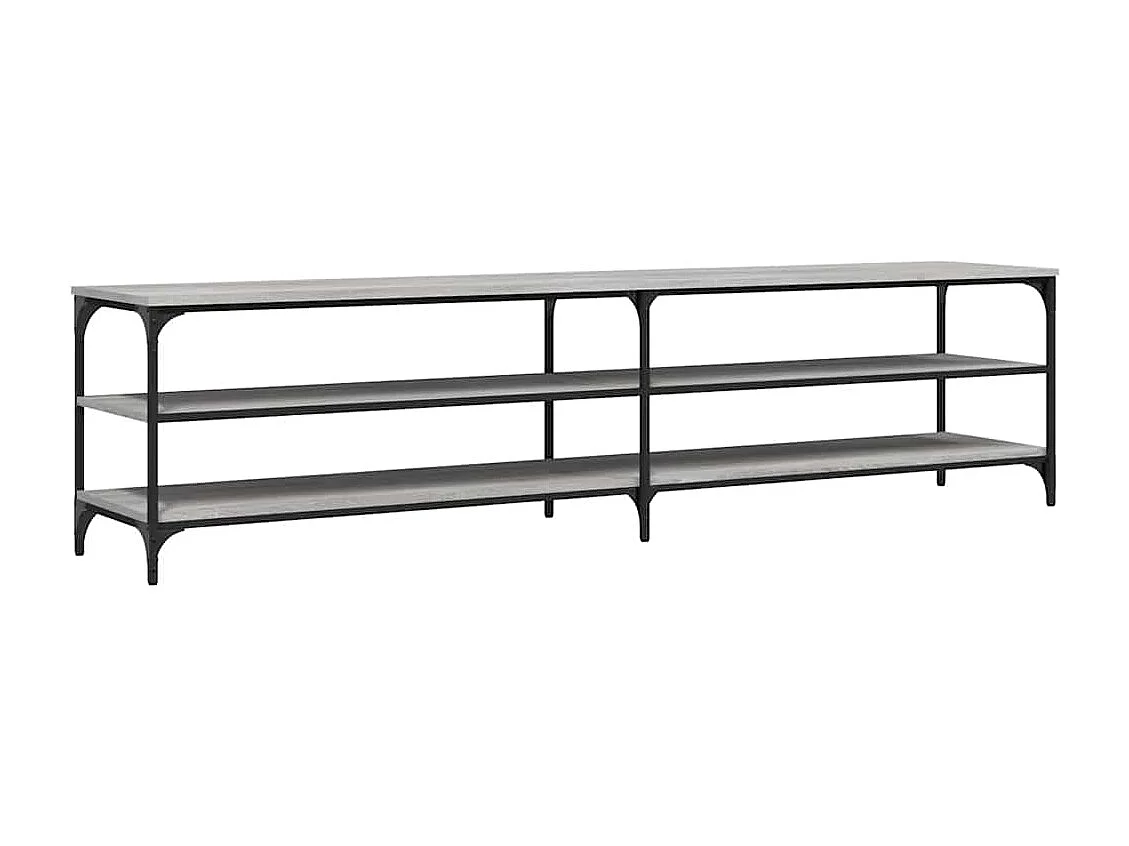 Meuble TV sonoma gris 200x30x50 cm bois d'ingénierie et métal
