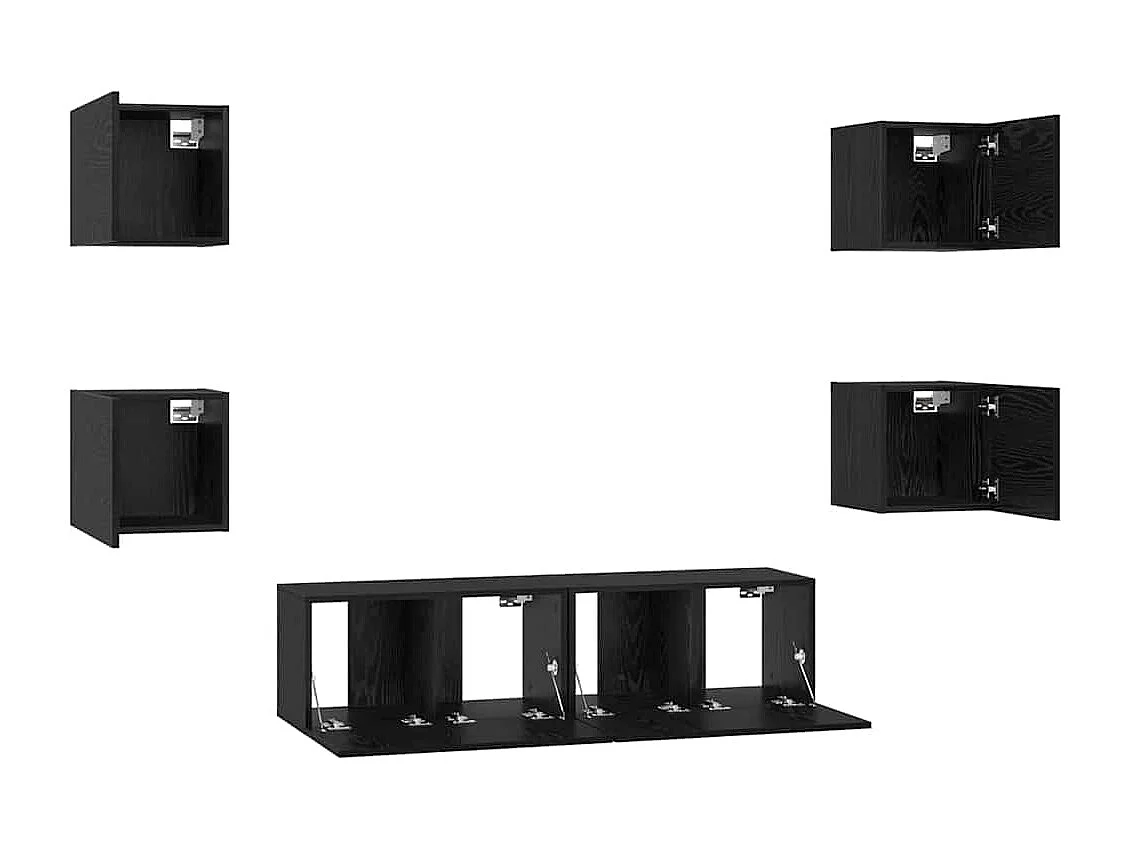 Ensemble meuble TV 6 pcs Chêne noir Moyen 120 x 30 x 30 cm