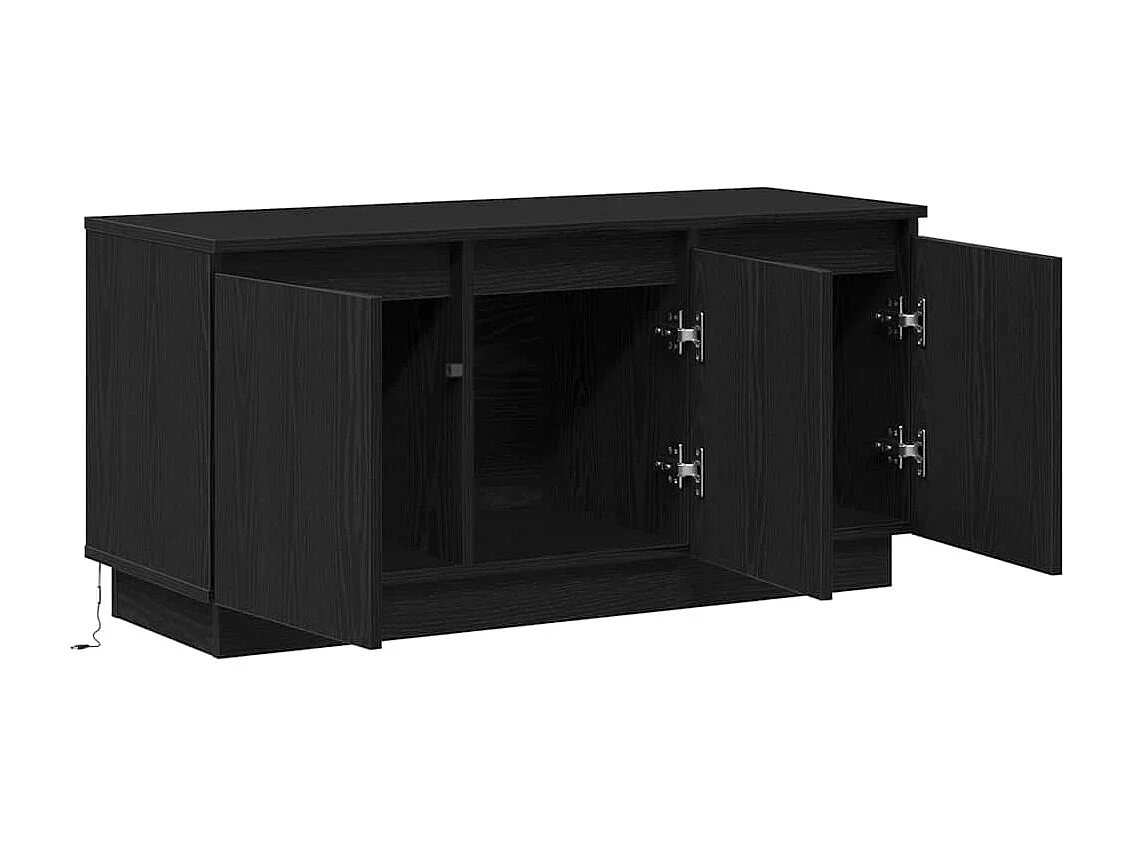 Meuble TV avec LED Chêne noir 100 x 38 x 49 cm