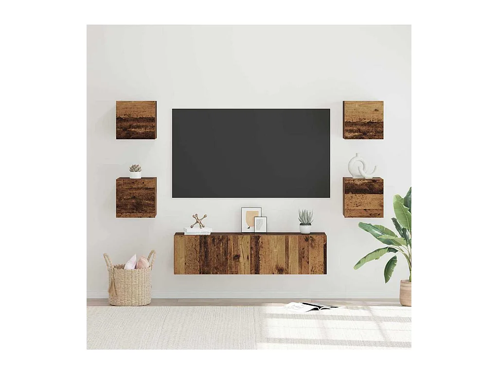 Ensemble meuble TV 6 pcs Bois ancien Moyen 120 x 30 x 30 cm