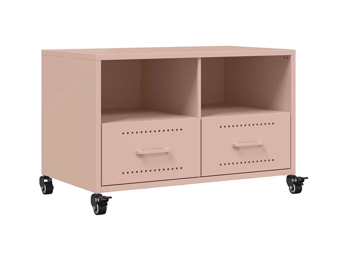 Roze tv-meubel 68x39x43,5 cm staal