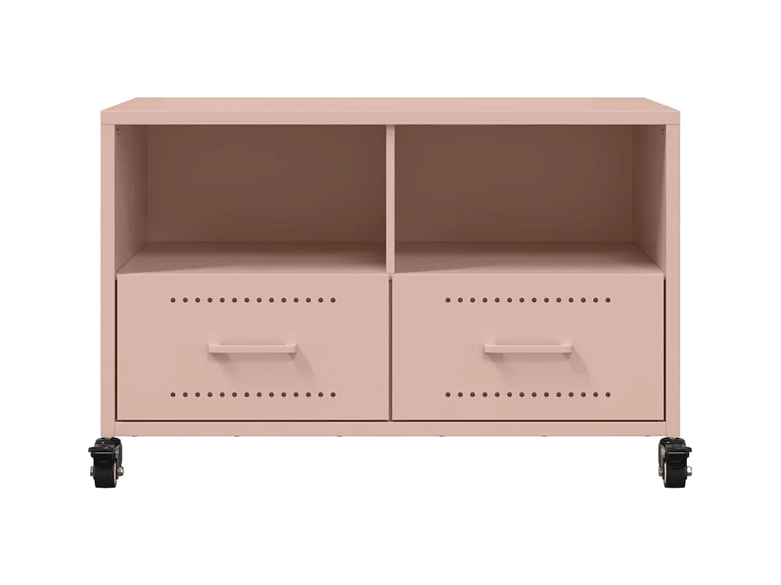 Roze tv-meubel 68x39x43,5 cm staal