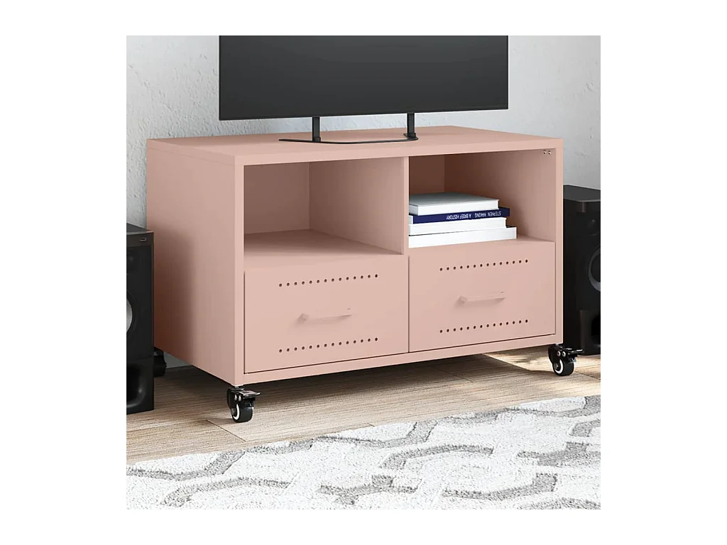 Rosa TV-Schrank 68x39x43,5 cm Stahl