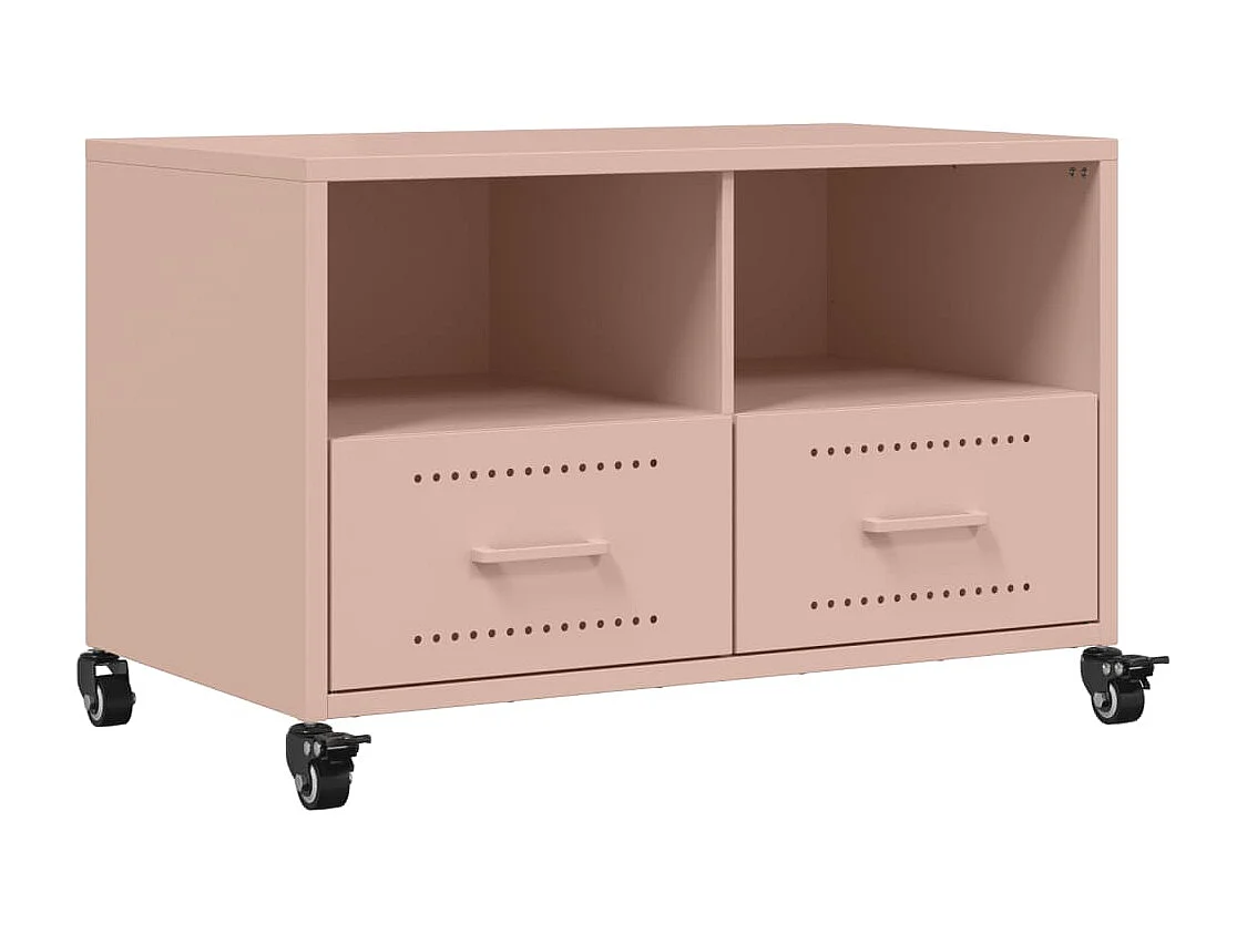 Mobile porta TV rosa 68x39x43,5 cm in acciaio