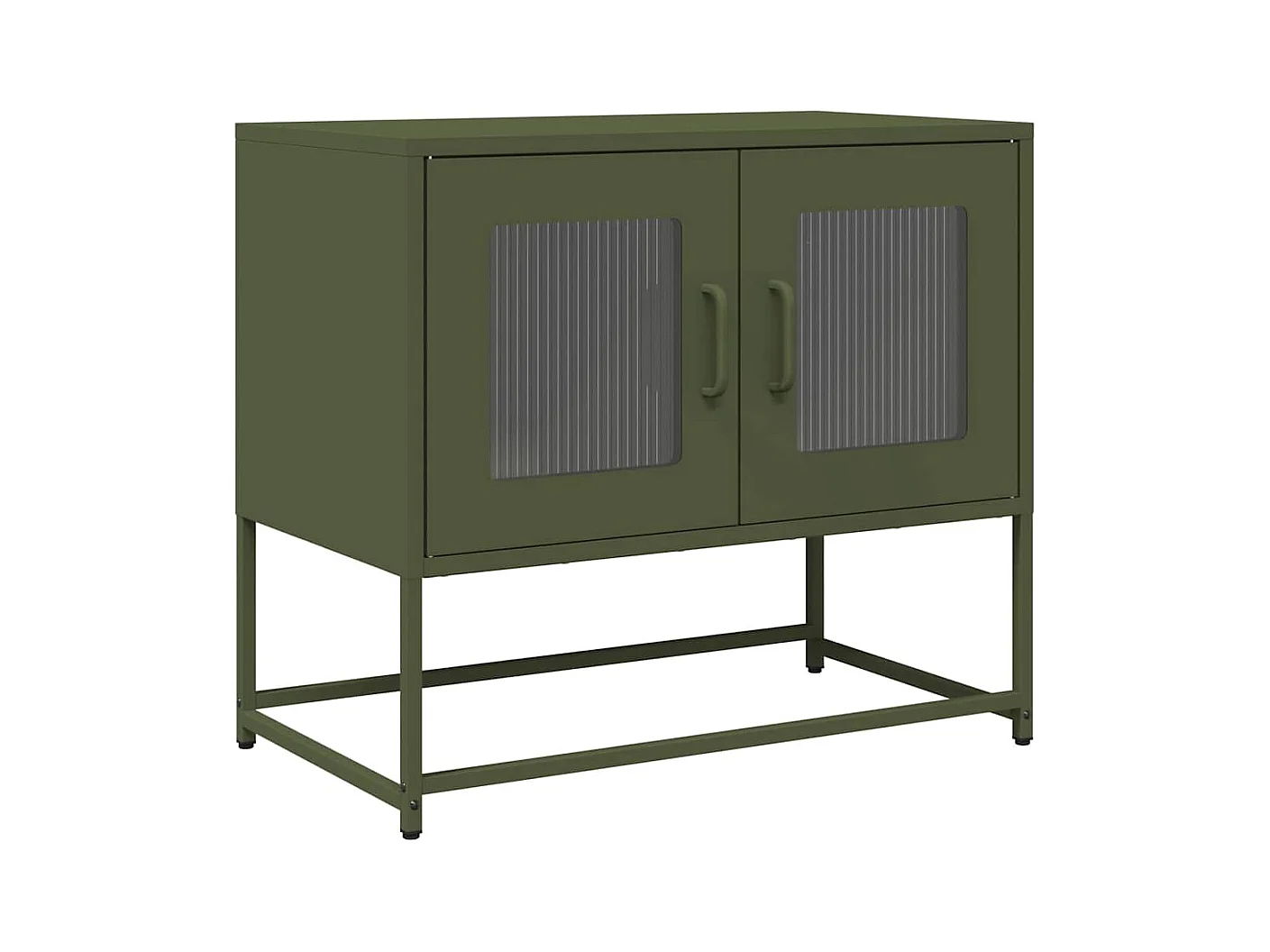 Meuble TV vert olive 68x39x60,5 cm acier laminé à froid