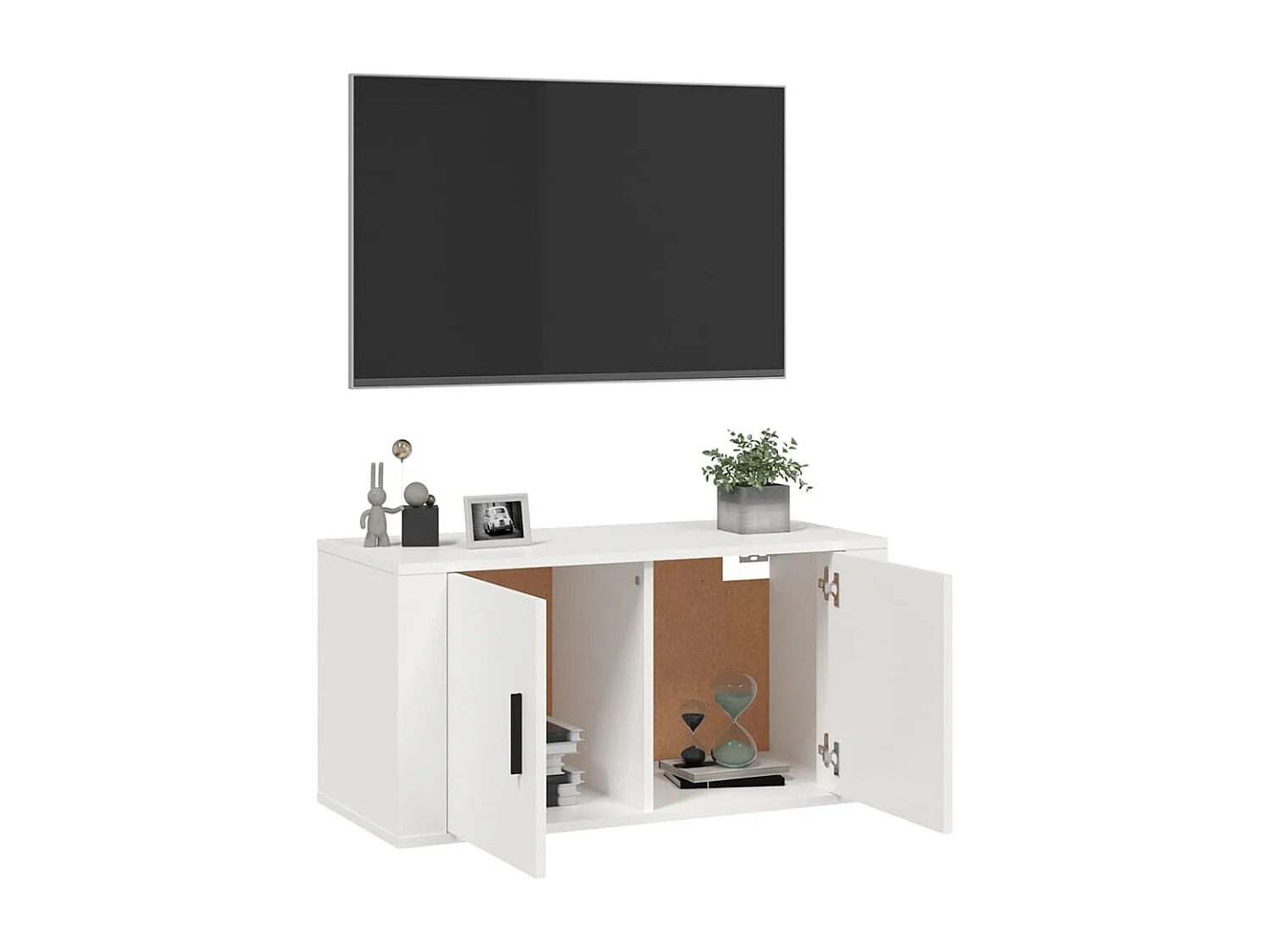 Meuble TV mural Blanc 80x34,5x40 cm