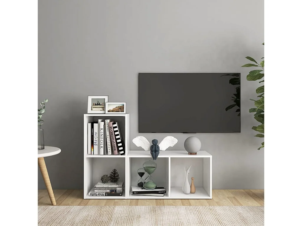 Meubles TV 2 pcs Blanc 72x35x36,5 cm Bois d'ingénierie