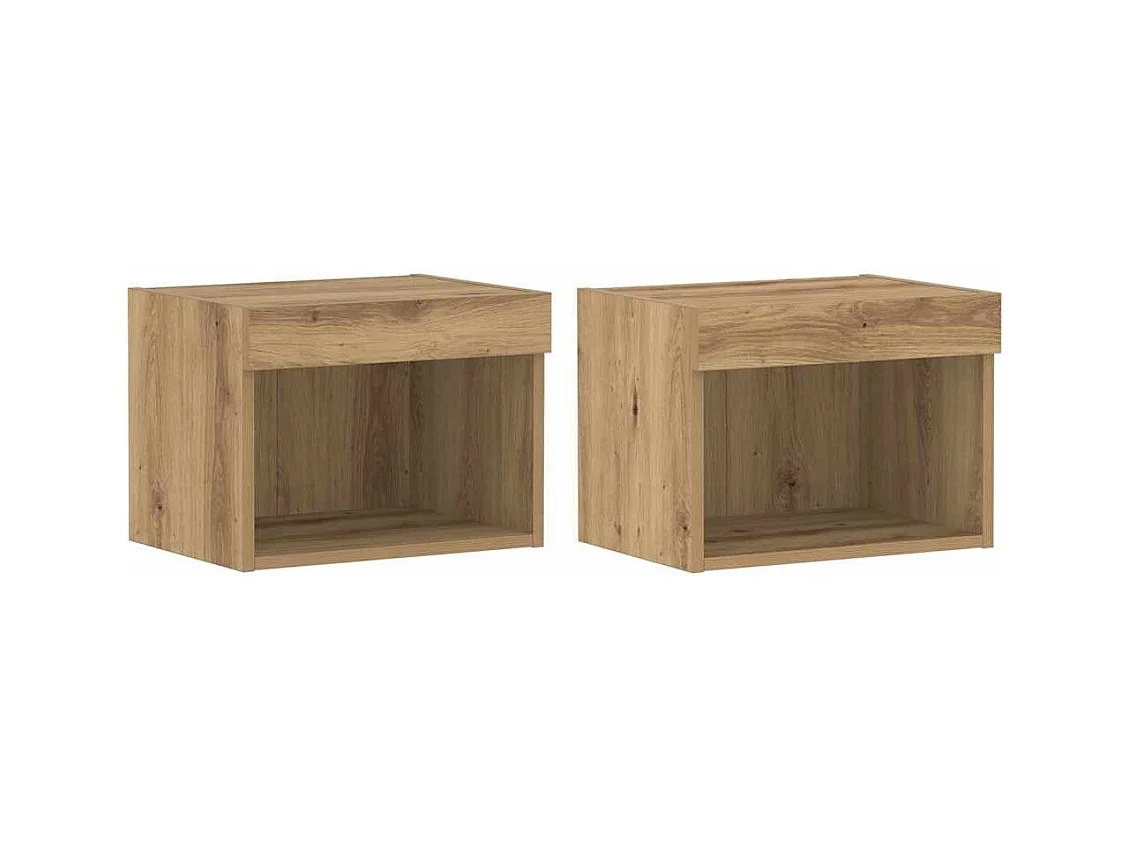 TV-kast wandmontage 2 stuks eiken craft 40 x 30 x 30 cm