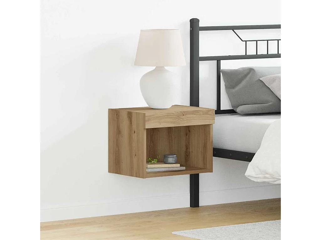 Mobile TV da parete 2 pezzi in rovere artigianale 40 x 30 x 30 cm