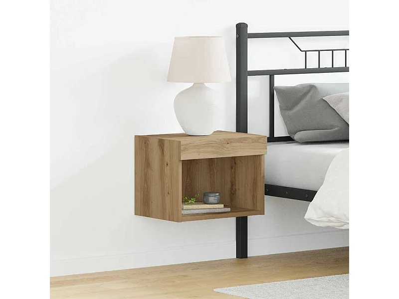 Mobile TV da parete 2 pezzi in rovere artigianale 40 x 30 x 30 cm