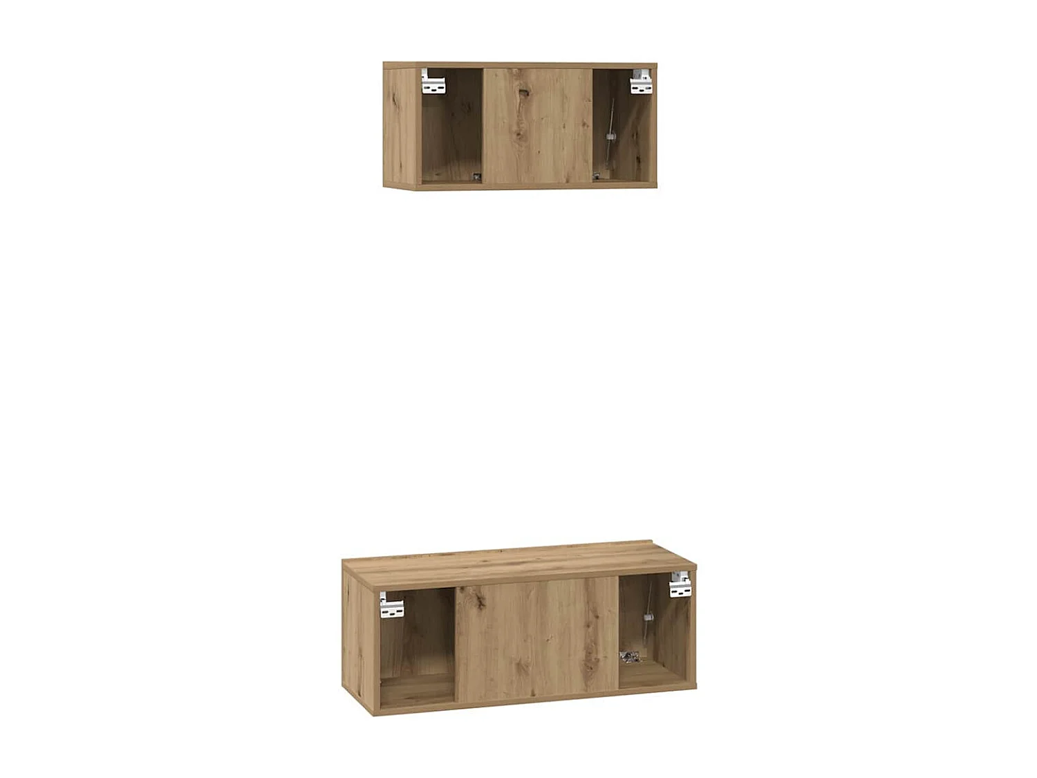 Set di mobili TV da 2 pezzi, rovere lavorato a mano, 80 x 30 x 30 cm