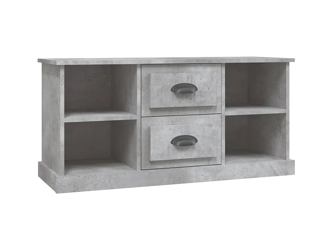 Meuble TV gris béton 99,5x35,5x48 cm bois d'ingénierie