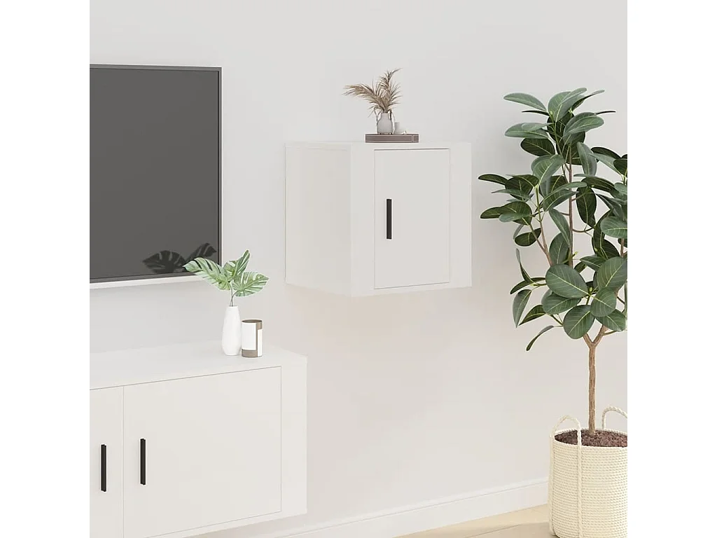 2-delige wandkast voor tv, wit, 40x34,5x40 cm