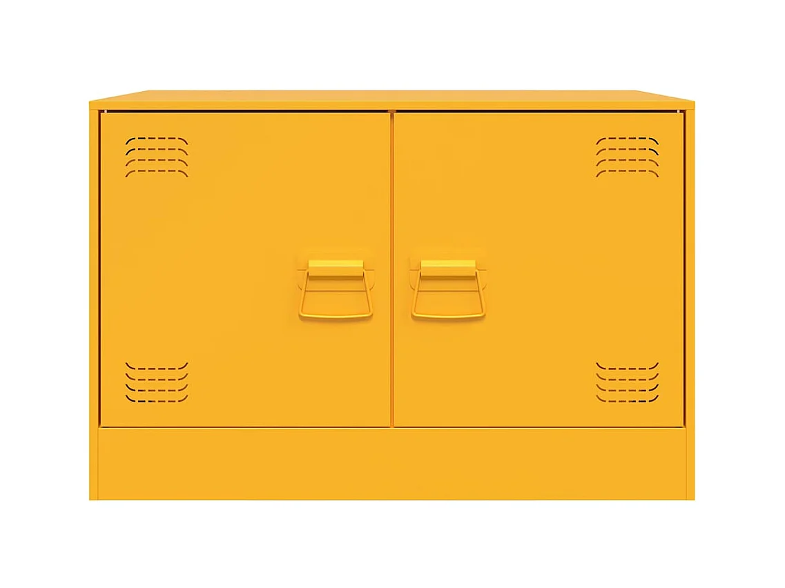 Mueble TV 2 piezas amarillo mostaza 67x39x44 cm acero