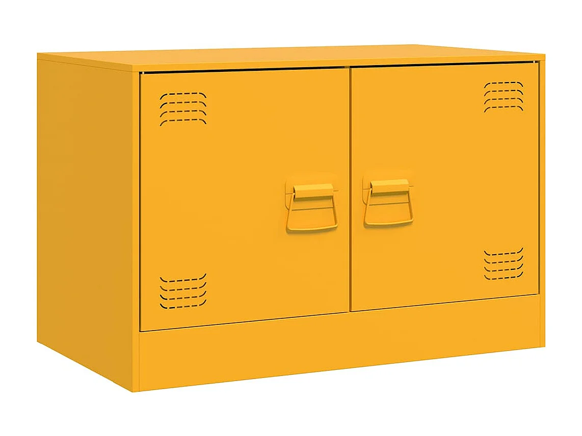 Mueble TV 2 piezas amarillo mostaza 67x39x44 cm acero