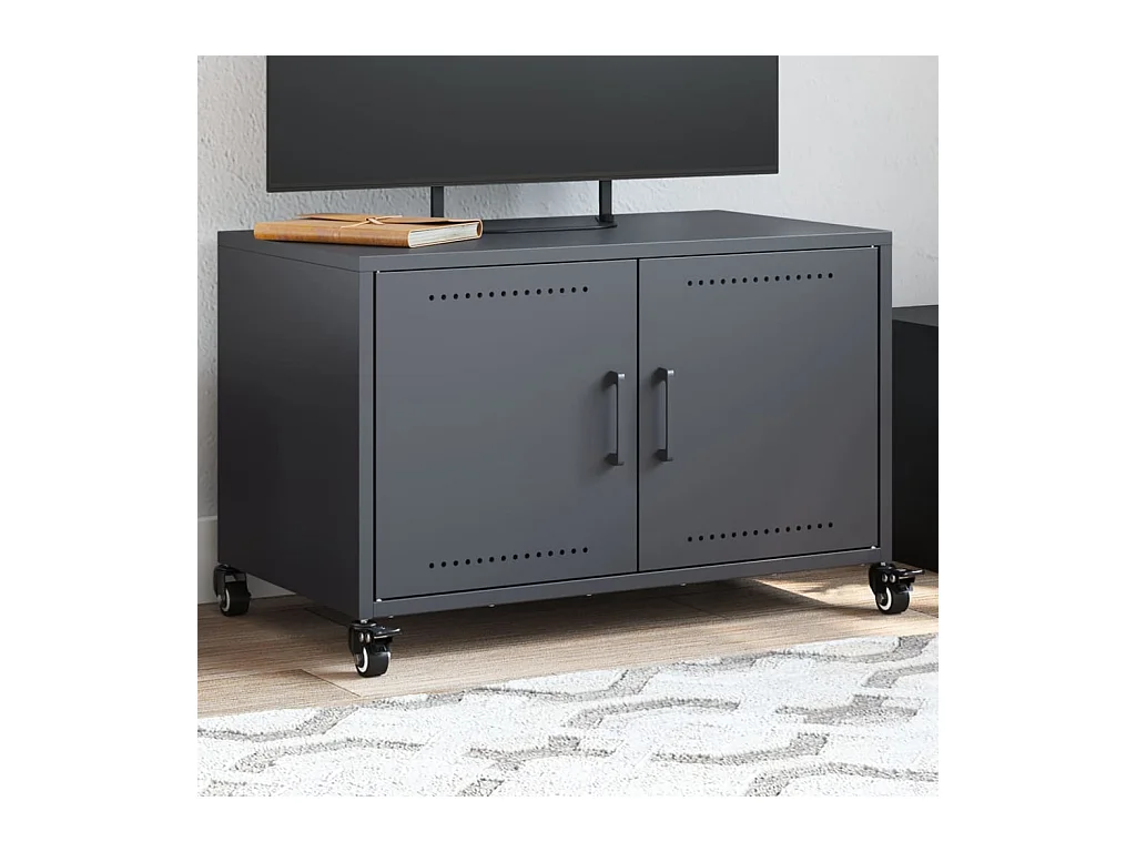 Meuble TV anthracite 68x39x43,5 cm acier