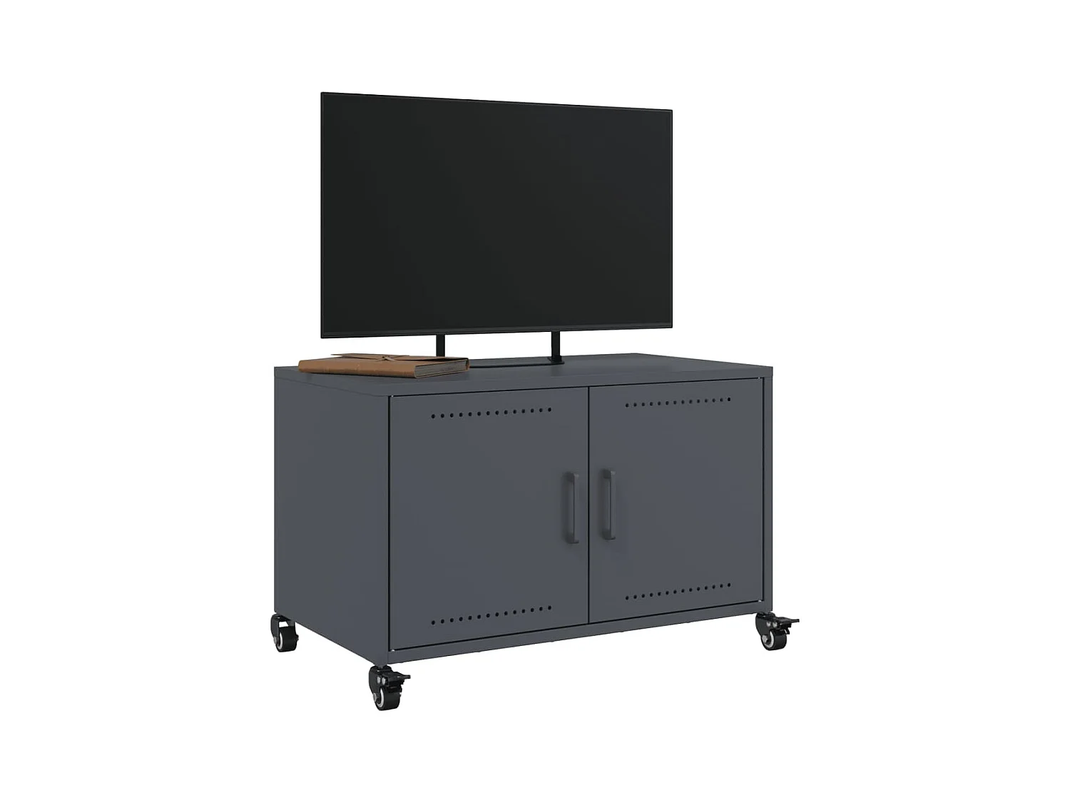 Meuble TV anthracite 68x39x43,5 cm acier