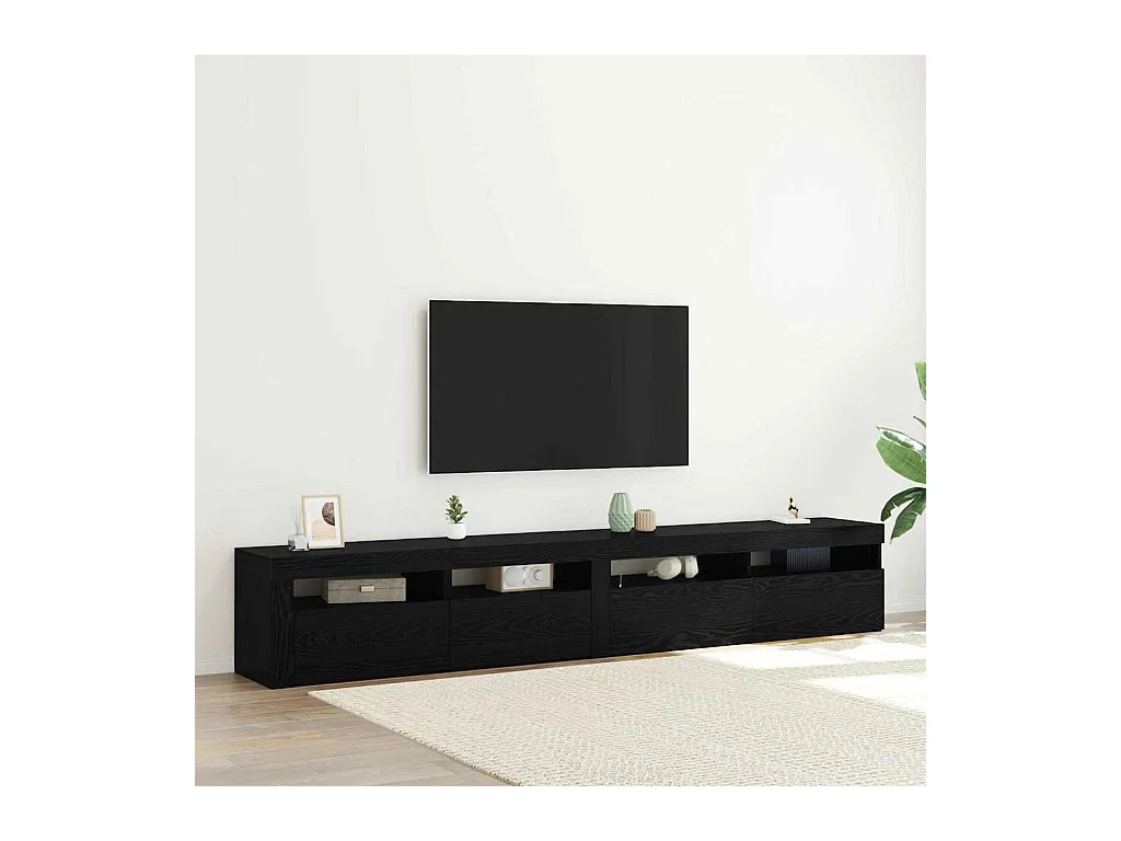 TV-Schrank 2 Stk. Schwarze Eiche 240 x 35 x 40 cm Holzwerkstoff