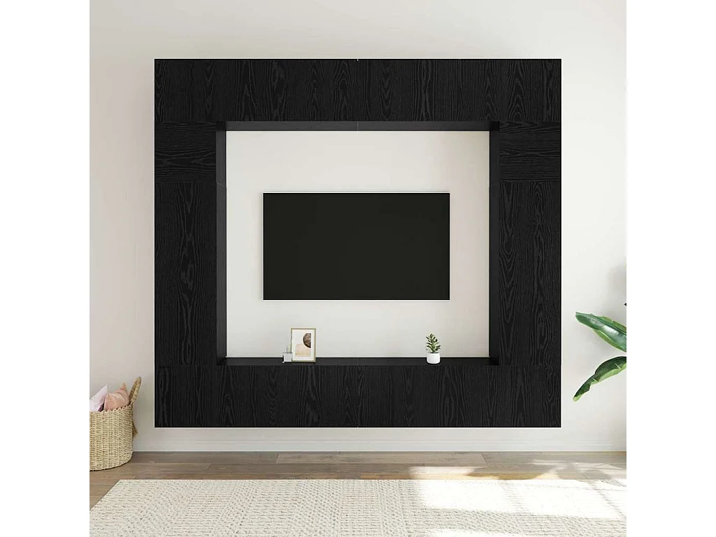 8-delige tv-meubelset Zwart eiken 100 x 30 x 30 cm