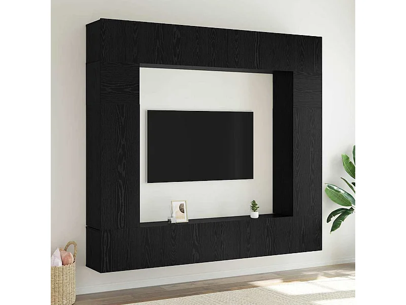 Ensemble meuble TV 8 pcs Chêne noir 100 x 30 x 30 cm