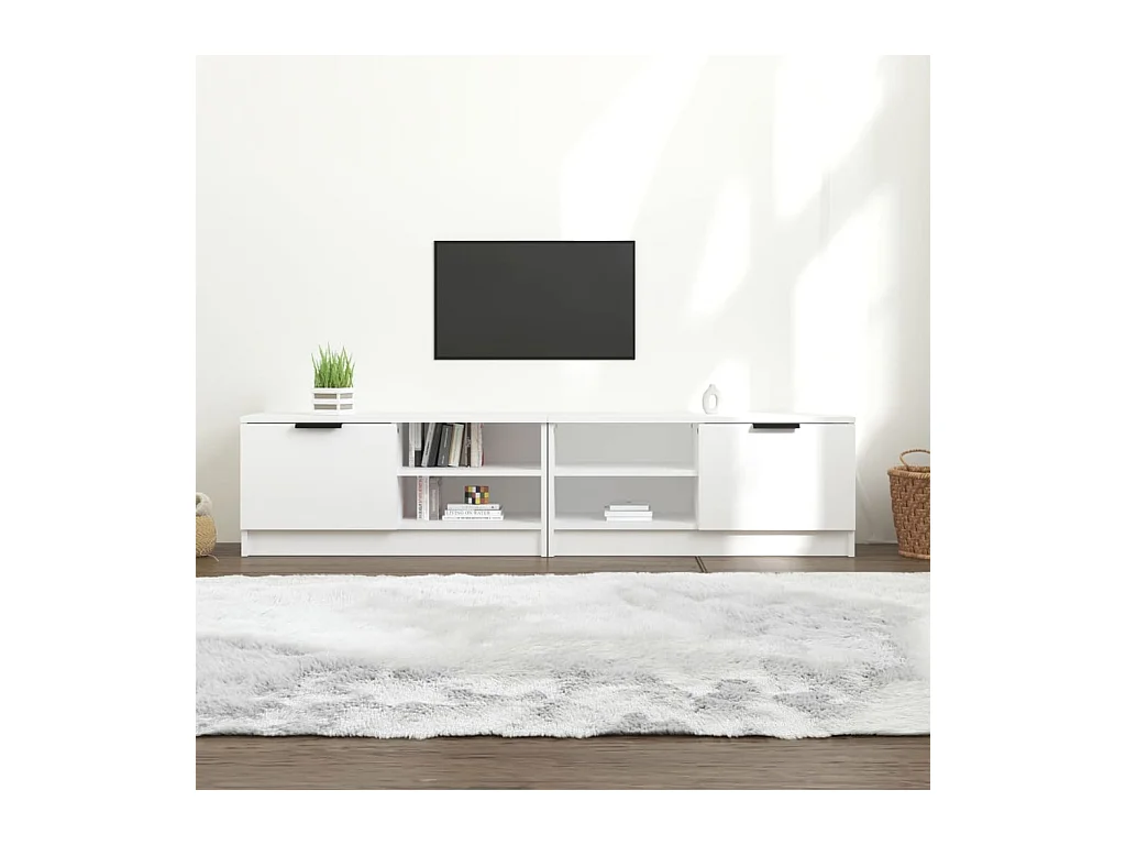 Meubles TV 2 pcs Blanc 80x35x36,5 cm Bois d'ingénierie