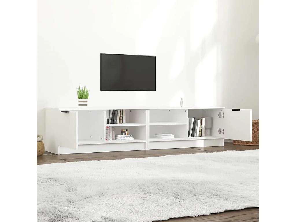Meubles TV 2 pcs Blanc 80x35x36,5 cm Bois d'ingénierie