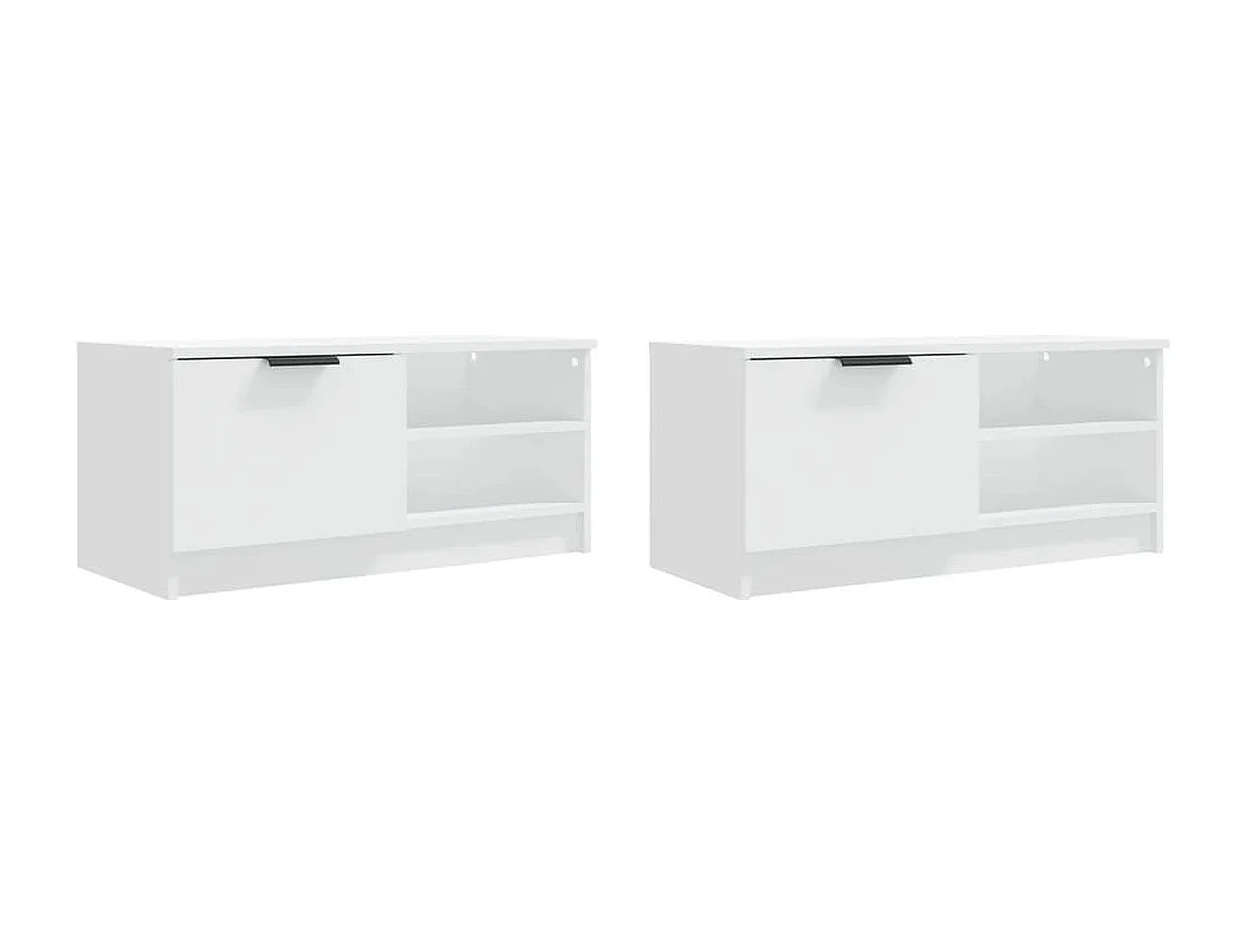 Meubles TV 2 pcs Blanc 80x35x36,5 cm Bois d'ingénierie