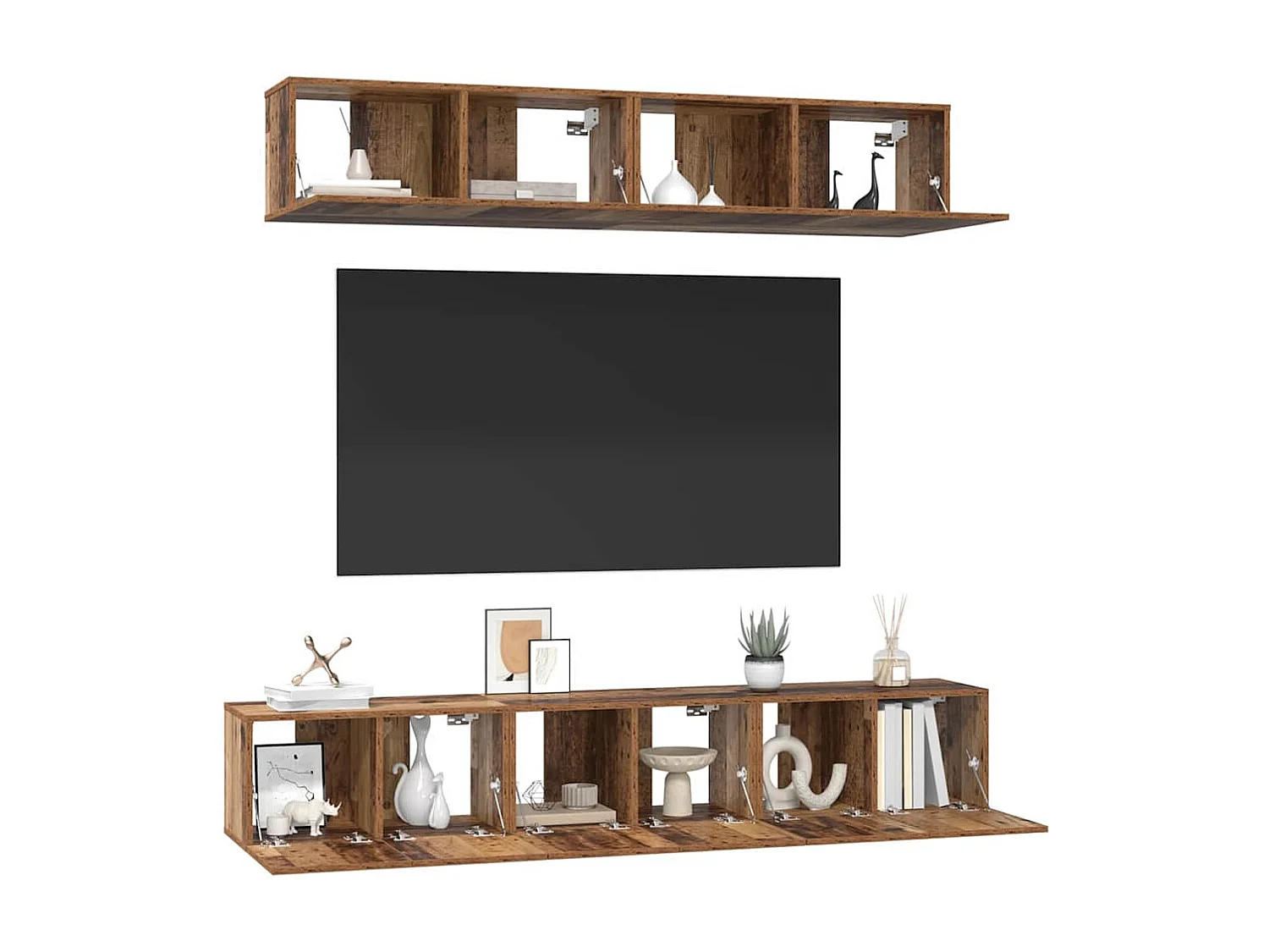 Ensemble de meubles TV 5 pcs Bois ancien Standard Moyen