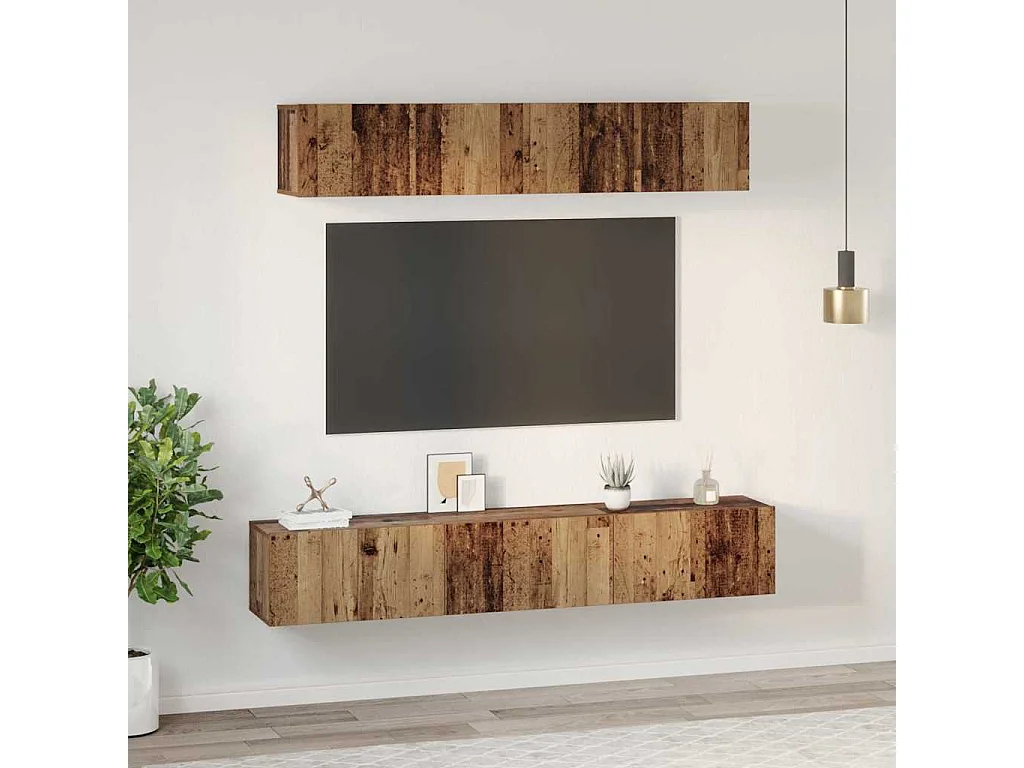 Ensemble de meubles TV 5 pcs Bois ancien Standard Moyen