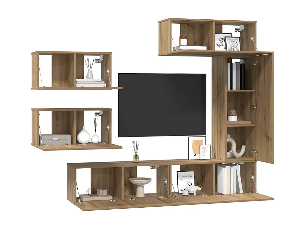 Ensemble meuble TV 6 pcs chêne artisanal 30,5 x 30 x 90 cm