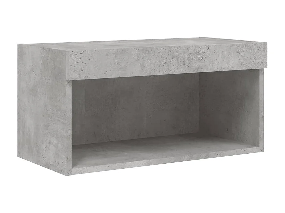 Unités murales TV avec LED 8 pcs gris béton bois d'ingénierie