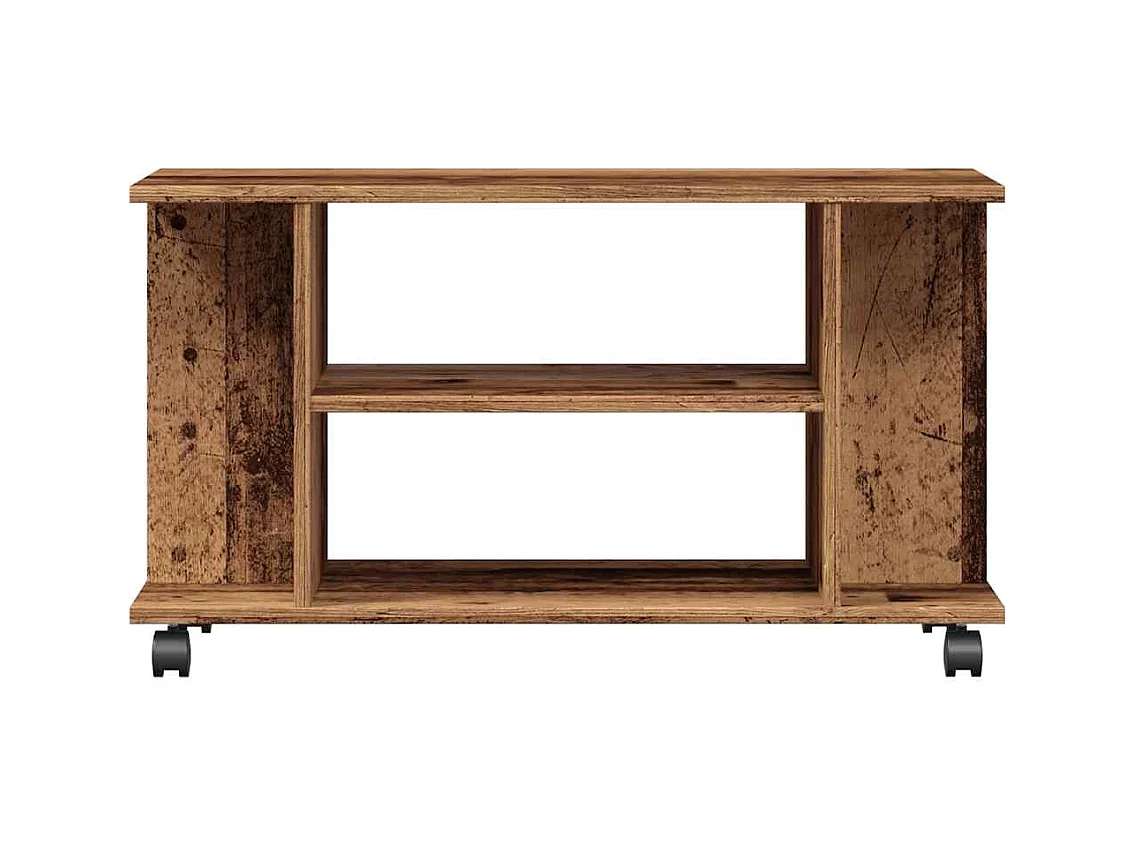 Meuble TV avec roulettes vieux bois 80x40x45 cm bois ingénierie