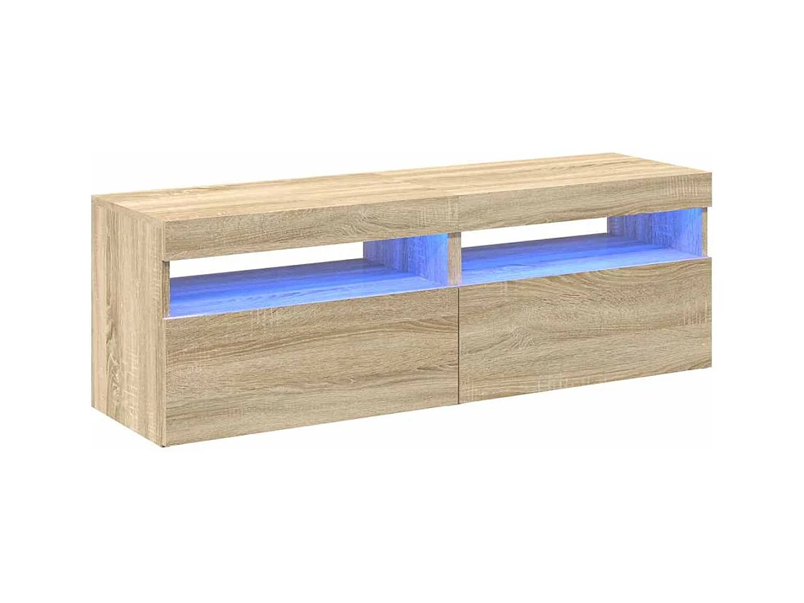 TV-kasten met LED-verlichting 2 stuks Sonoma eiken 60x35x40 cm