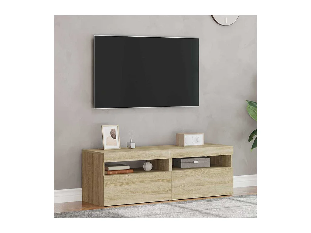 TV-kasten met LED-verlichting 2 stuks Sonoma eiken 60x35x40 cm