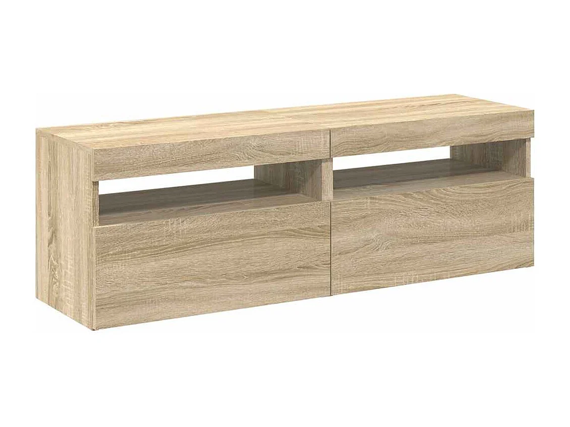TV-kasten met LED-verlichting 2 stuks Sonoma eiken 60x35x40 cm