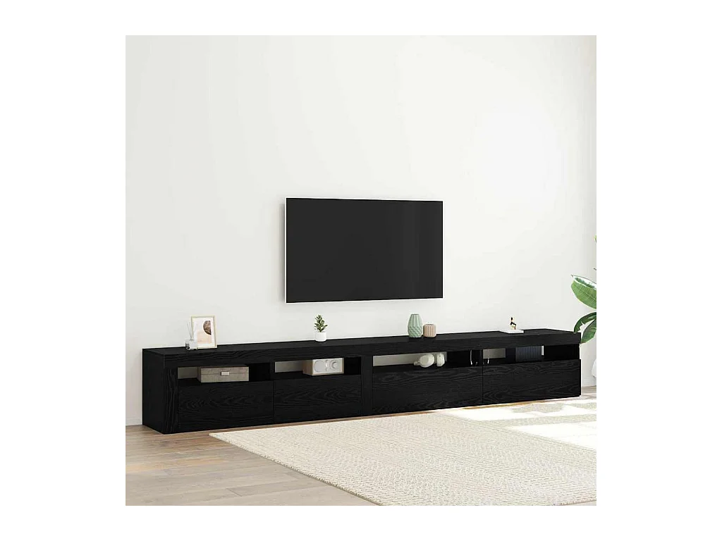 3-teiliges TV-Schrank-Set Schwarzeiche 270 x 35 x 40 cm